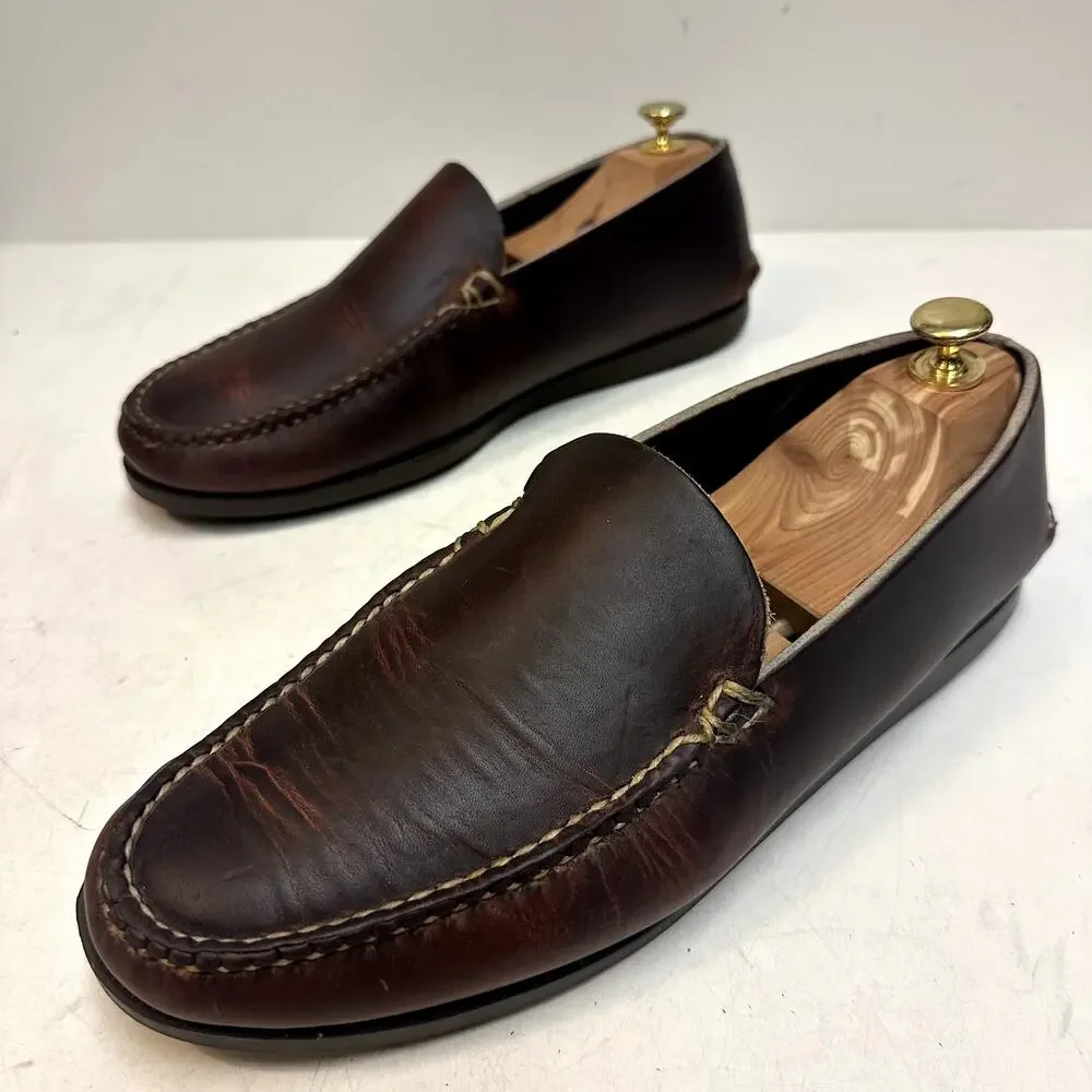 VGUC Oak Street Bootmakers Slip Moc Dark Brown Chromexcel Made in USA 11 D